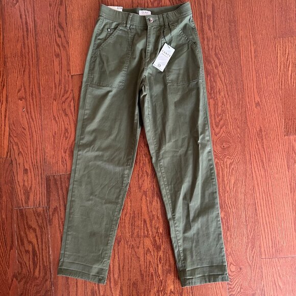 NWT Curve Appeal Utilitarian Army Green Cargo Straight Leg Pants Size 2 NEW - Picture 6 of 12